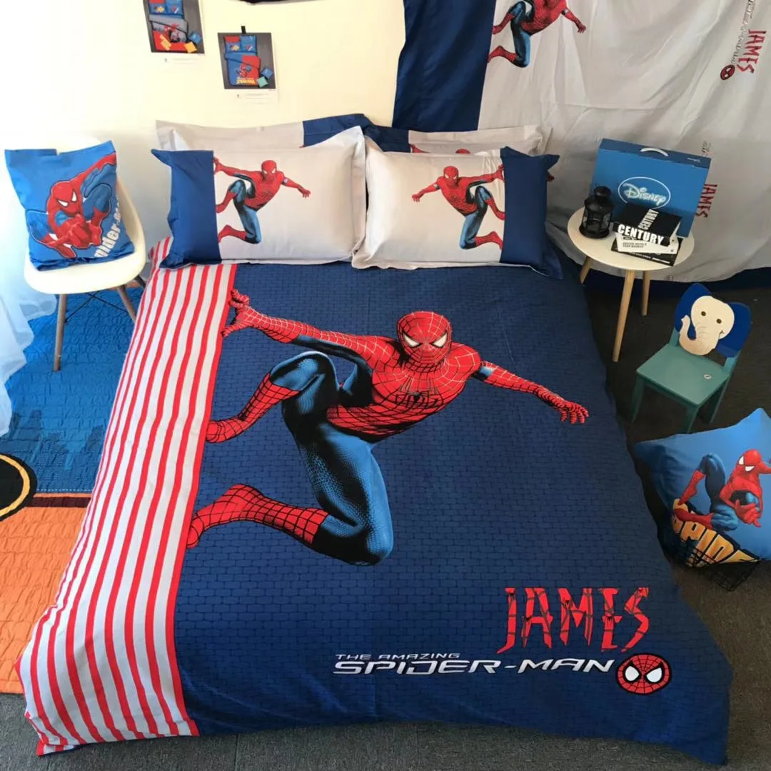 

Bedding Set 100%cotton Spider-Man Batman Iron Man Hello Kitty Captain America 4/3pcs Duvet Cover Set Bed Sheet Set Pillowcase