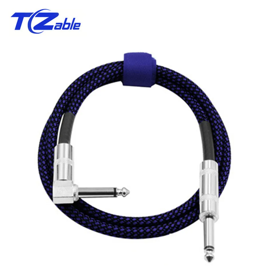 

3 Meter 6.35mm Audio Cable Electric Guitar Cable Bass Musical Instrument Cable Cord Right Angle 90 Degree 6.35 Male Plug
