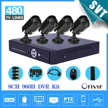Fast Express 8 Channel cctv Security camera with DVR Recorder System 4pcs 480TVL Camera video Kit 960h NVR system SK-028
