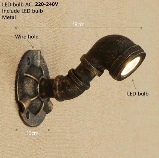 Светодиодный светильник в скандинавском стиле, промышленный светильник в стиле лофт, железная ржавчина, водопровод, ретро настенный светильник, бра, Светильники для гостиной, ресторана, спальни - Цвет абажура: YY-BGS002