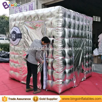 

FREE print LOGO inflatable wedding silvery photo booth tent/photobooth shell kiosk tent