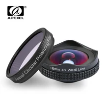 APEXELProfessional 4 Karat weitwinkelobjektiv circular polfilter 16mm HD super weitwinkel objektiv für iPhone 6 s plus 7 HTC mehr telefon