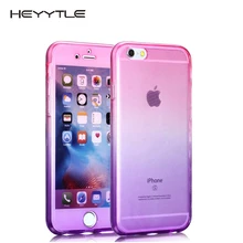 

Heyytle Fashion Gradient Phone Case For iPhone X 8 7 6 6s Plus Cases Ultra Slim Soft TPU Thin Phone Cover Transparent Shell
