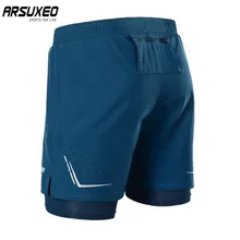 ARSUXEO мужские шорты для бега для активных тренировок для бега 2 в 1 спортивные шорты с более длинным вкладышем быстросохнущие