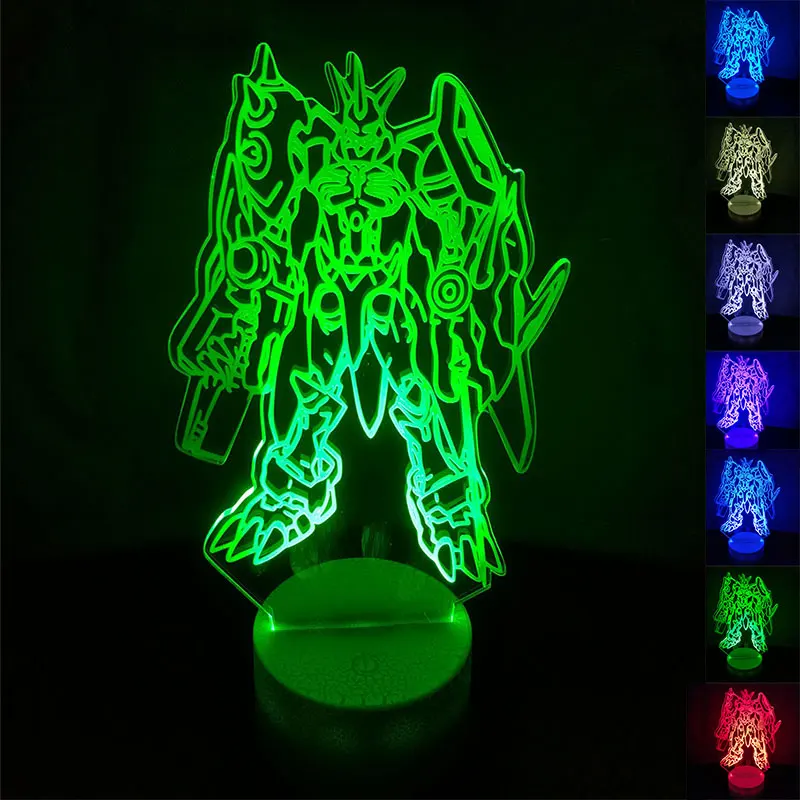 Настольная 3D лампа Digimon OMEGAMON светодиодный ночсветильник Приключения wargrey mon Garurumon