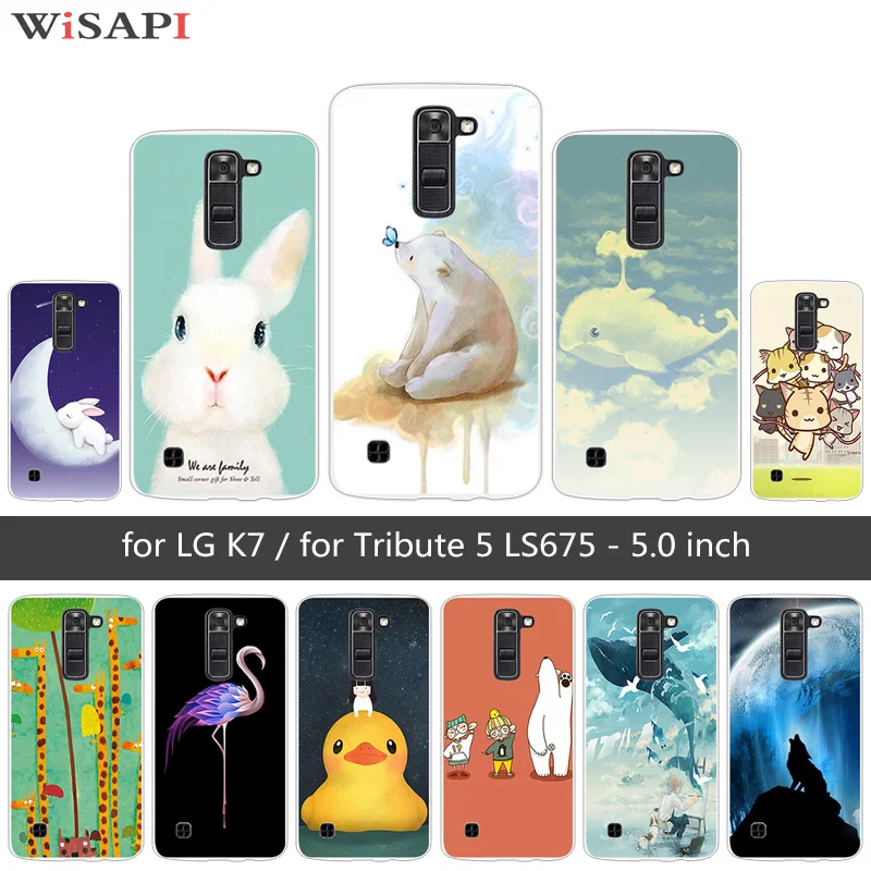 for LG K7 K330/Tribute 5 LS675/X210 X210DS Fashion Back Cover Fundas TPU Ultrathin Silicon Cute Animal Phone Case |
