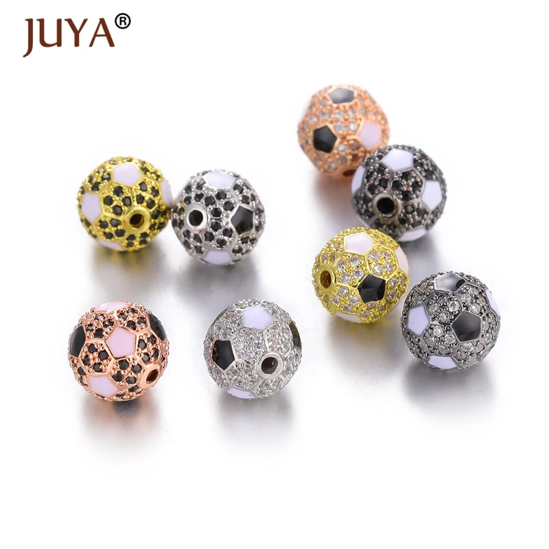 Бусины Juya Gold Black 10 мм из меди с микрозакрепкой циркона | Украшения и аксессуары