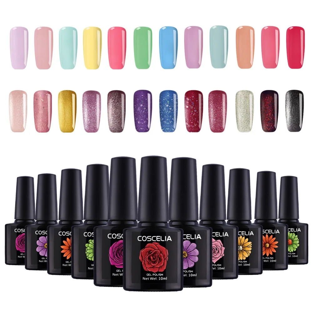 10ml Multi colored Gel Nail Polish Top Coat Base Coat Nail Art Soak Off