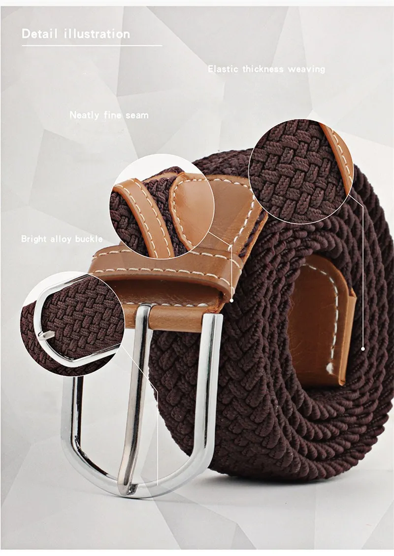 Hoge Kwaliteit Modieuze Elastische Canvas Riemen voor Vrouwen Gebreide Gesp Verstelbare Riem Mannelijke Canvas Riemen voor Jeans 26 Kleuren NIEUWE