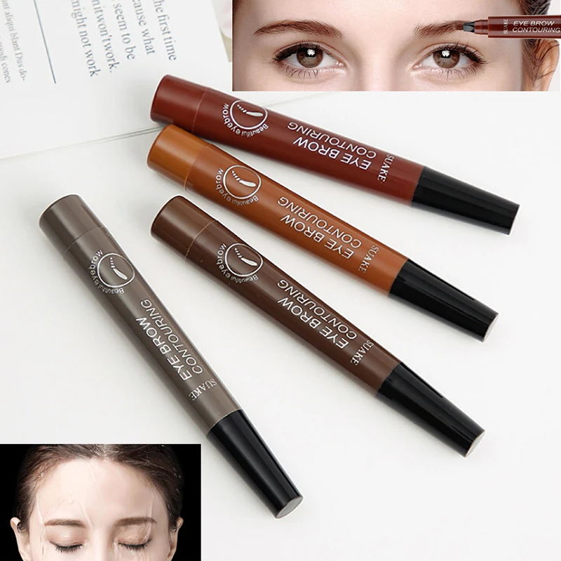 

4 Head Fork Tip Eyebrow Tattoo Pen Microblading Eyebrow Tattoo Pen Fine Sketch Fork Tip Eyebrow Tattoo Tint Pen Makeup Tool