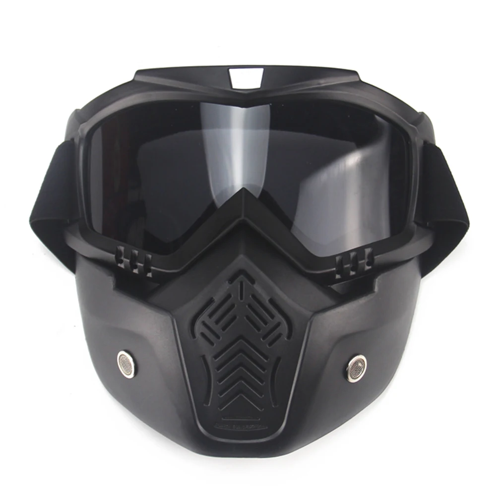 

New Motorcycle Modular Mask Detachable Goggles and Mouth Filter Oculos Motocross Moto Helmet Glasses for 3/4 Open Face Helmet
