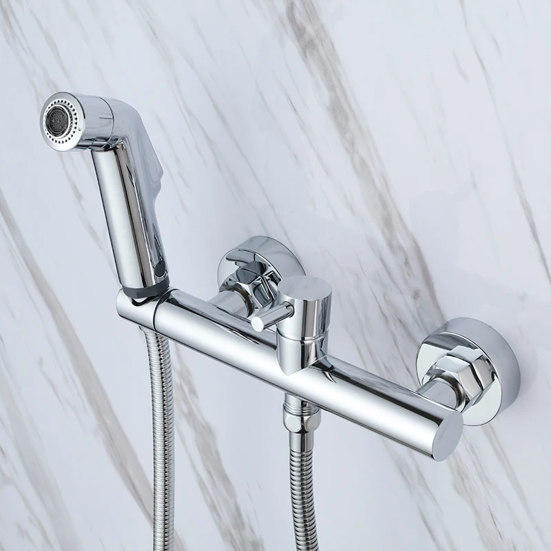 Two functions Chrome Handheld Bidet ,Toilet Portable Bidet Shower Set