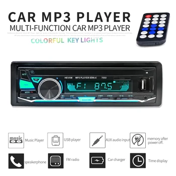 

12V 1 DIN In-Dash Car Stereo FM Radio MP3 Audio Player Bluetooth 7 Color Light Hands-free Calls Aux Input SD USB MP3 Car Radios