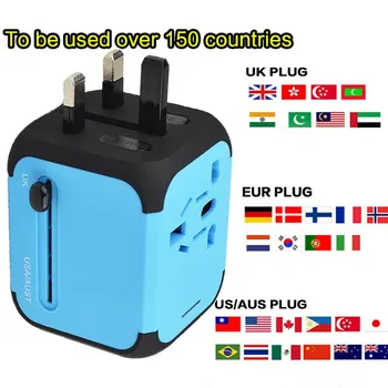 

Travel Adapter UK/EU/AU/Asia International Universal Power Adapter with USB Charger US Plug socket power charger