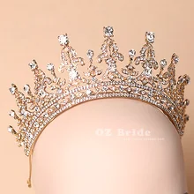 Новая роскошная тиара свадебный головной убор Золотая Корона novia Свадебные украшения для волос