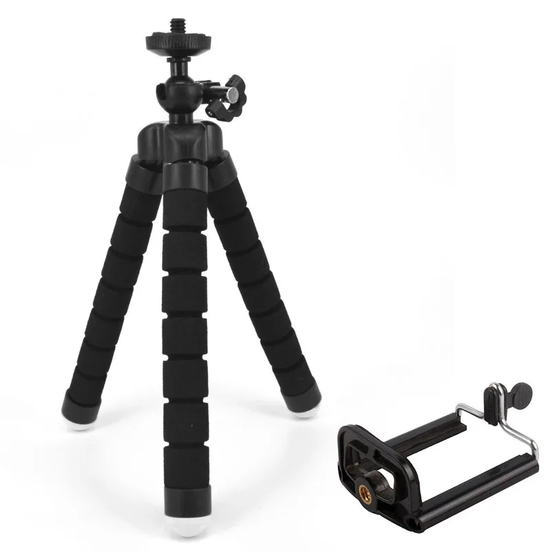 

50pcs Flexible Tripods Holder For Cell Phone Car Camera Mini Octopus Sponge Stand Bracket Selfie Monopod With Mount Clip