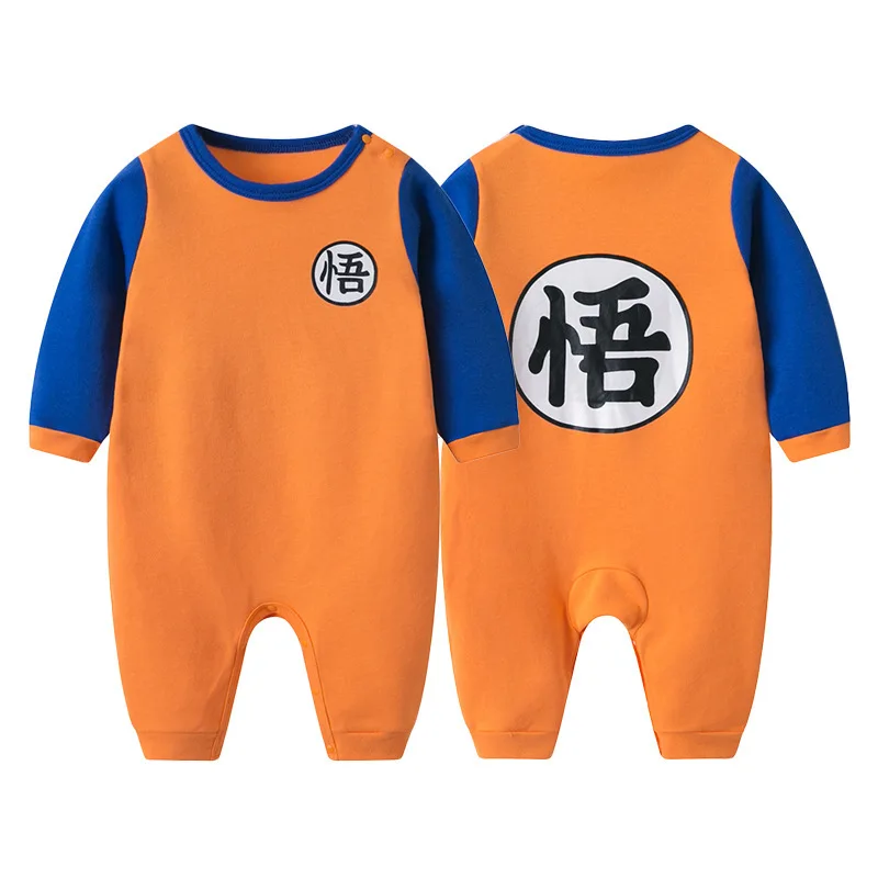 100% algodón de la bola del dragón del mamelucos de bebé recién nacido ropa de bebé niños GOKU mono niño caracteres de chino de Bebe mono