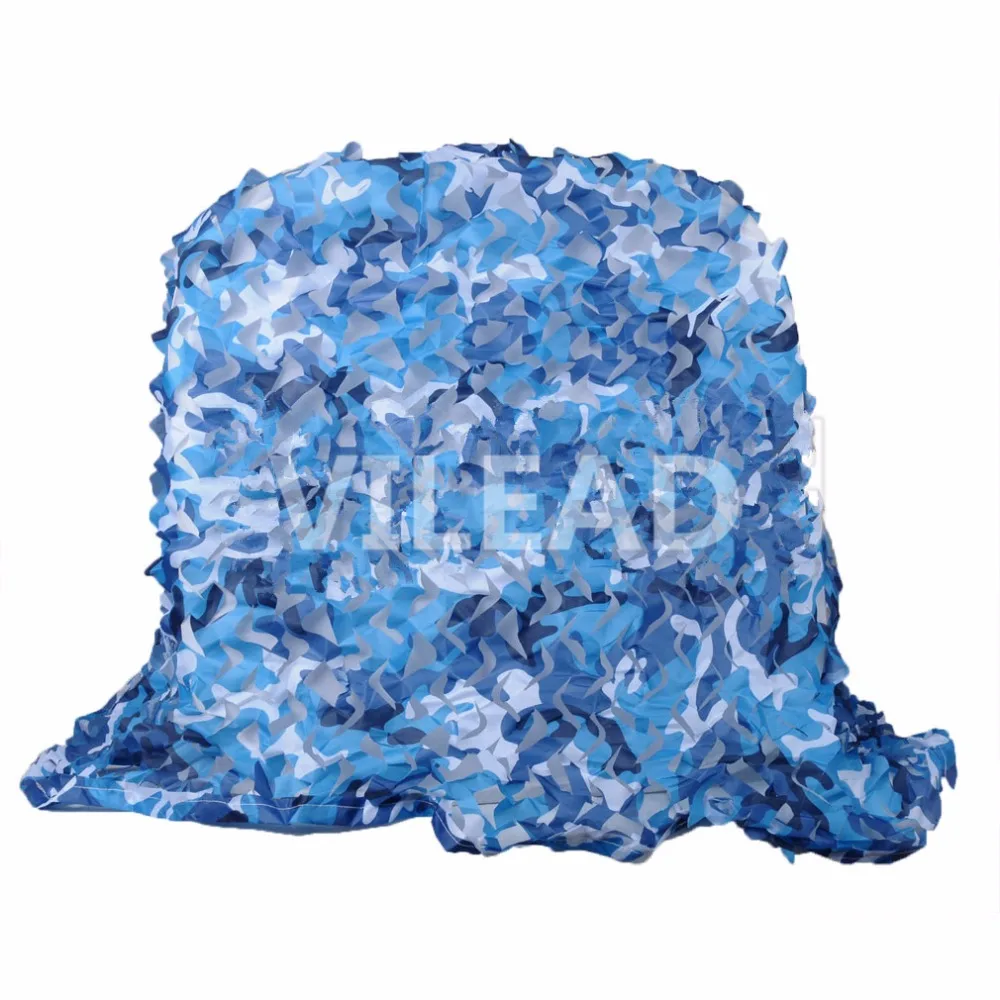 

VILEAD 3M*3M Free Shipping Sea Blue Military Camouflage Netting Decoration Ocean Blue Camo Net Sun Shade Net Hunting Net