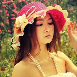 Новые летние пляжные соломенная шляпа для Для женщин детей отдыха и путешествий Кепки леди женщина девушки шляпа, солнцезащитный козырек