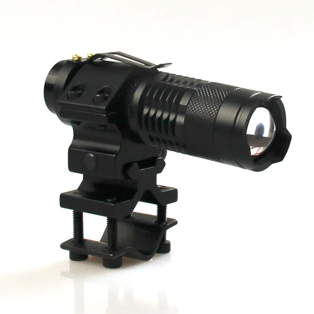 CREE Q5 450 люмен Cree светодиодный фонарь с креплением на оружие, масштабируемый светодиодный фонарь Cree для 2xAA или 1x14500 литиевая батарея черного цвета