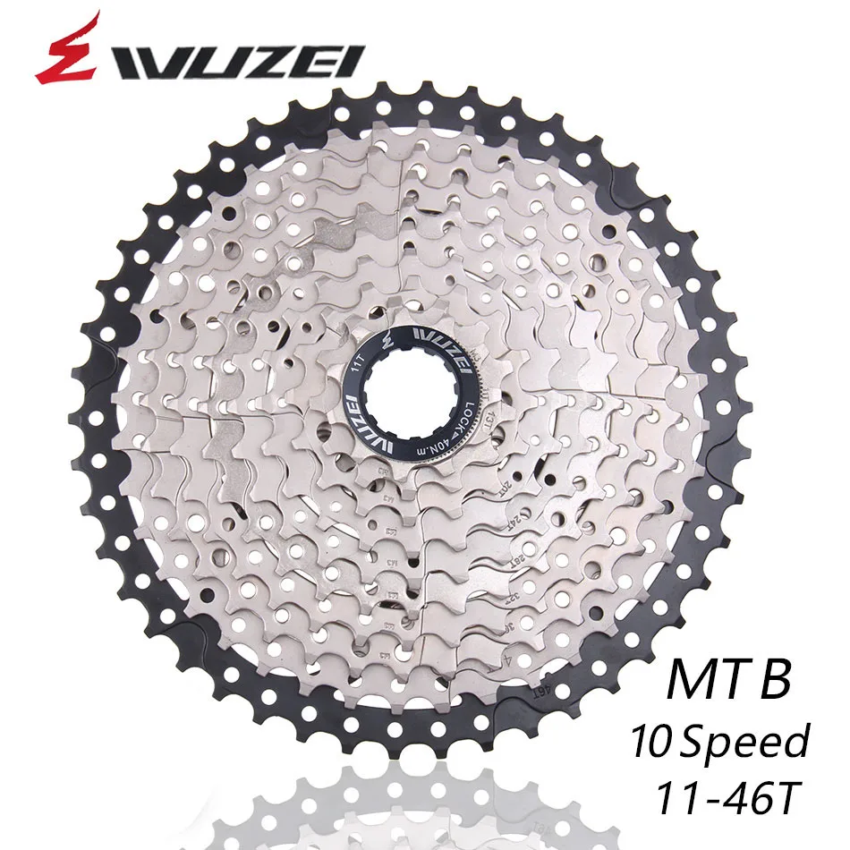 WUZEI 10 скоростей свободного хода MTB горный велосипед части кассеты свободного хода 11-46T для частей M8000 M700 M670 M615 M6000 X5 X9 - Цвет: 10S 46T