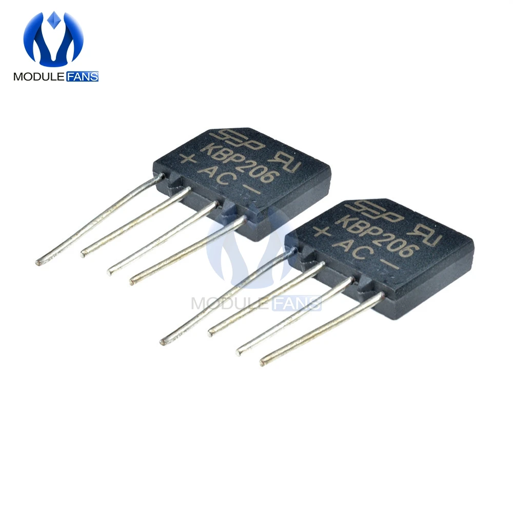 

10pcs Diode Bridge Rectifier 600V 2A KBP206G KBP206 4PIN SIP-4 Single Phase Diy Electronic 4P