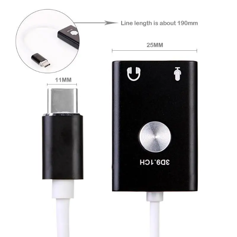 USB-C type-C внешний Виртуальный HIFI 3D 9.1CH адаптер звуковой карты для Macbook