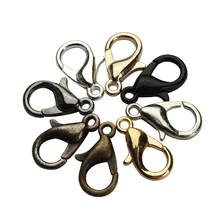 50 sztuk/zestaw 12x6mm czarny/Gunblack/różowe złoto/rod/brąz/złoty/srebrny Tone Alloy karabińczyk haki do biżuterii ustalenia F112