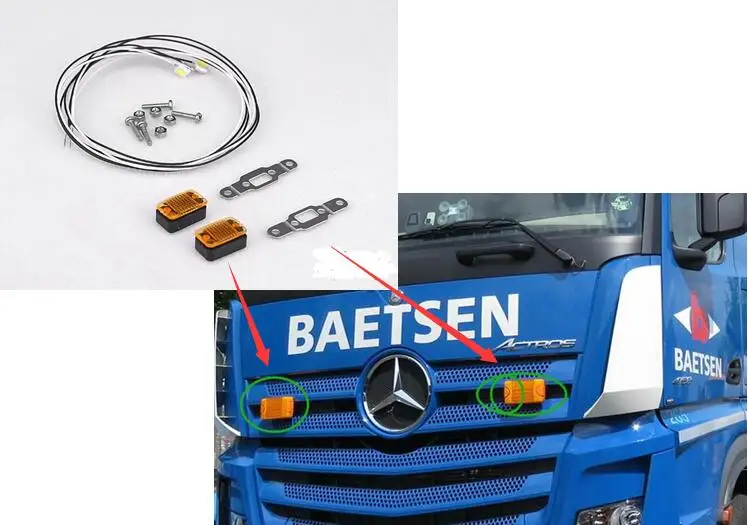 

Front LED Driving light Lamp For 1/14 Tamiya tractor Benz actros 3363 1851 AROCS 56362 56360 3348 1850 56335