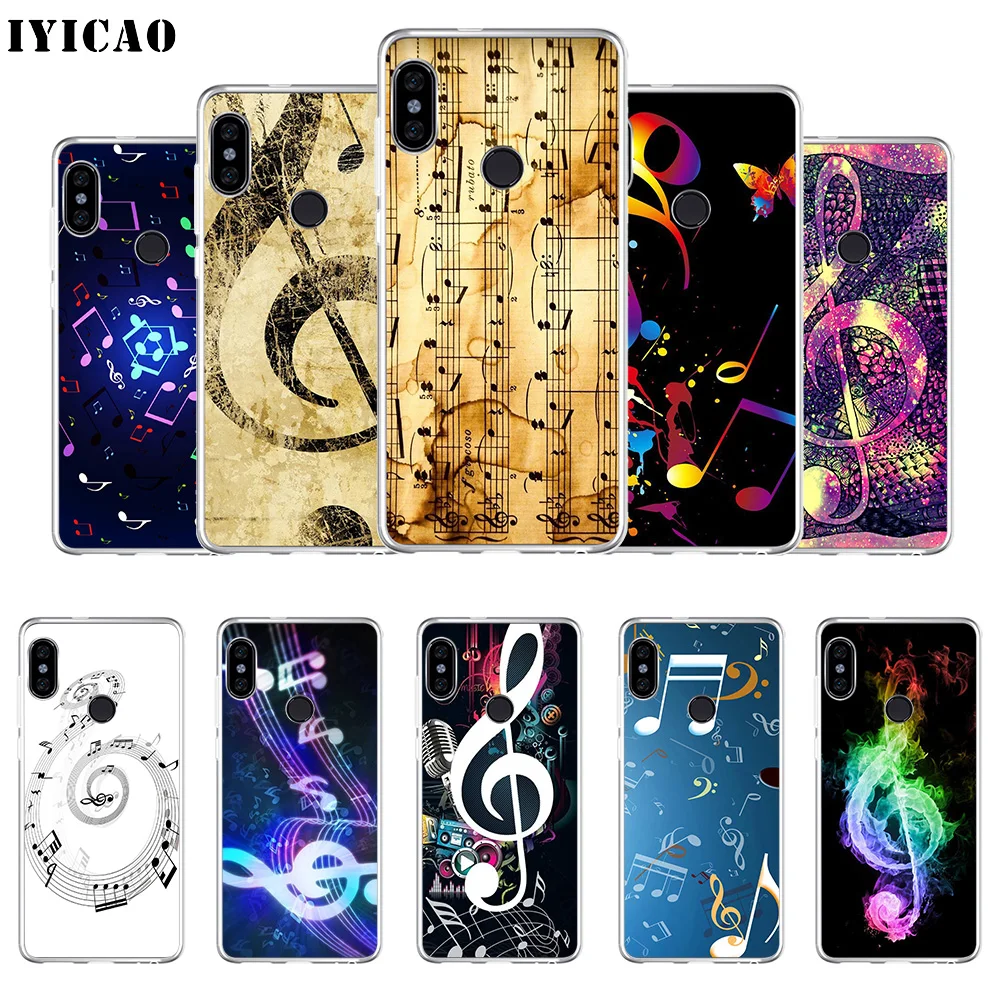 

IYICAO musical note Music Soft Silicone Phone Case for Xiaomi Mi 9 8 SE Mi 6 Mi A1 A2 Lite F1 MIX2S MIX3 TPU Cover