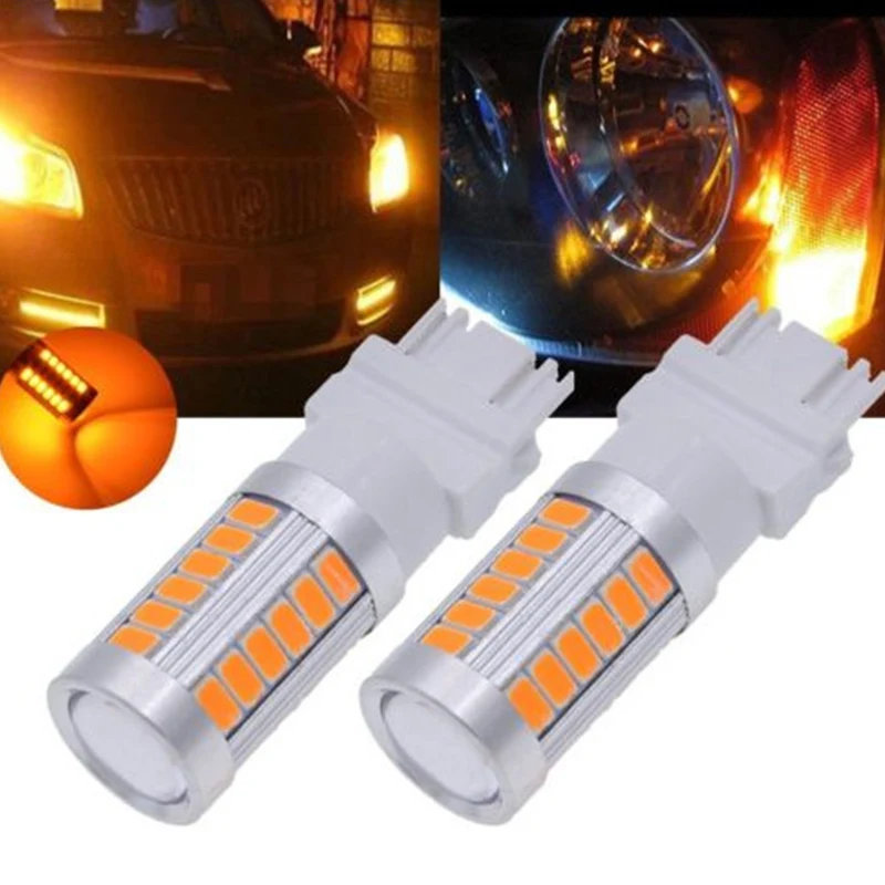 Светодиодный стоп сигнал для автомобиля 2 шт. T25 3157 P27/7 Вт 33 SMD 5630 s лампа заднего