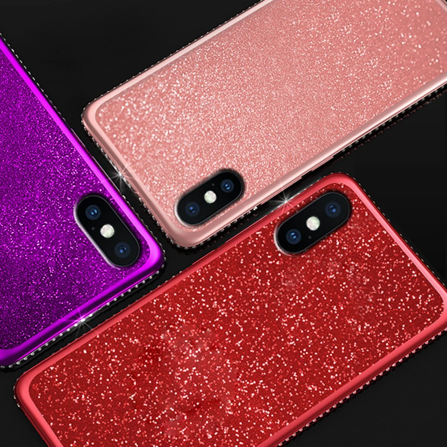 Чехол для iPhone 6 6S 7 8 Plus X XR Xs Max Huawei P20 Lite P30 Pro Nova 3 3i Honor 7X 8X роскошный блестящий