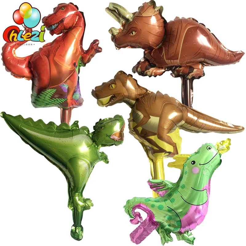 50pcs/lot Mini Tyrannosaurus Triceratops T Rex Charizard Foil balloon ...