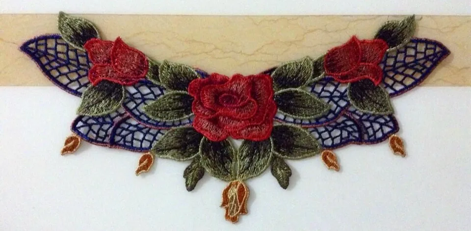 

Модный окрашенный воротник для вышивки, 29,5 см * 14,5 см, воротник для вышивки из гипюра, XERY0328C