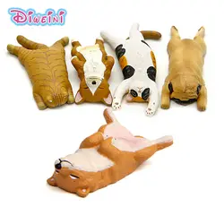 Лежа с рисунком собачки и котика Fox мультфильм животных модель животные пластиковые девочка мальчик игрушка миниатюрная фигурка DIY