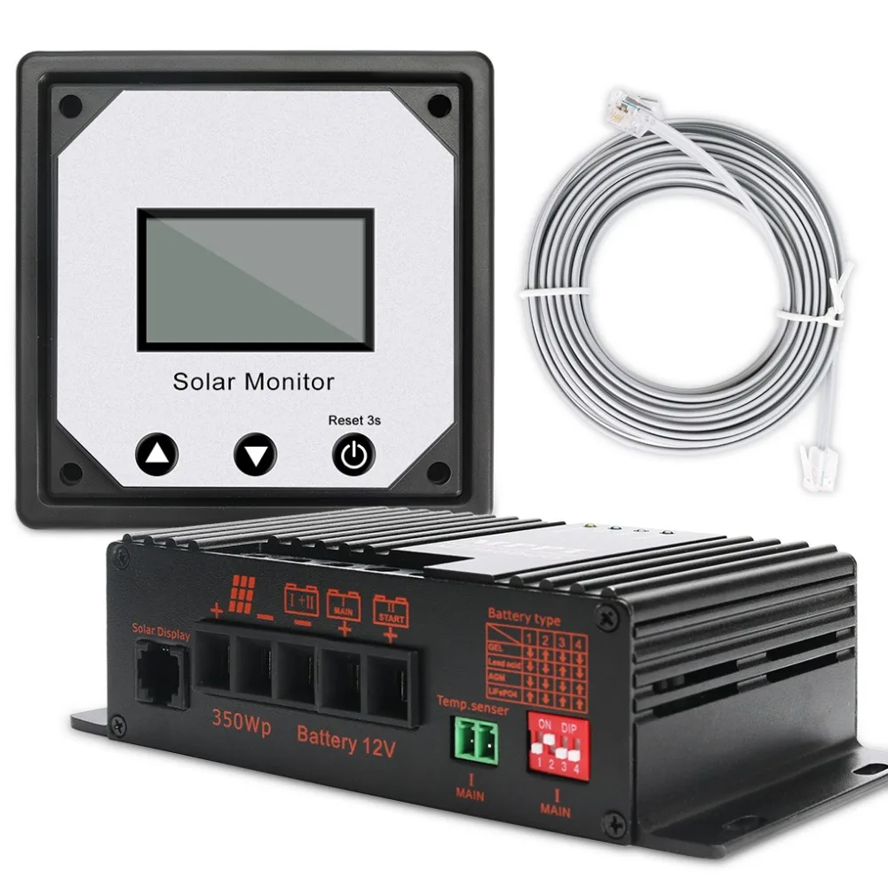 

20A 12V Solar Charge Controller Monitoring Solar Panels Charge Controller Auto Solar Battery Charging Regulators