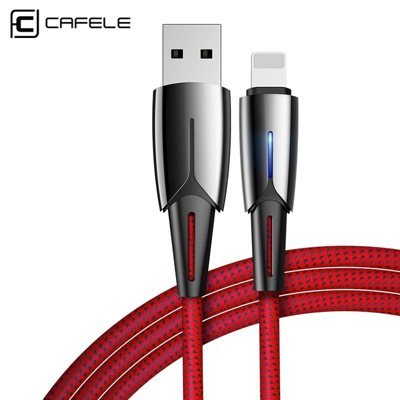 CAFELE USB кабель 2.0A Быстрая зарядка данных Кабель зарядного устройства для iPhone XS Max XR X 8 7 6 6S 5 5S iPad автоматическое отключение кабеля