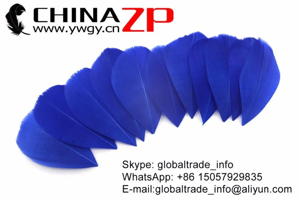 Royal Blue Trimmed Goose Feathers Jewerlry DIY Decorations (7)