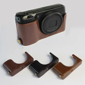

PU Leather case Half Body Set Camera Bag cover For Ricoh GRIII GR3 GR-3 With Battery Opening