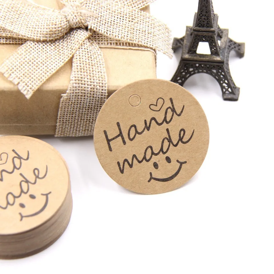 

New!100PCS Cute Smile Paper Tags Wedding DIY Package Hang Tag Candy&Cookie Gift Wrapping Supplies Birthday Party Decorations