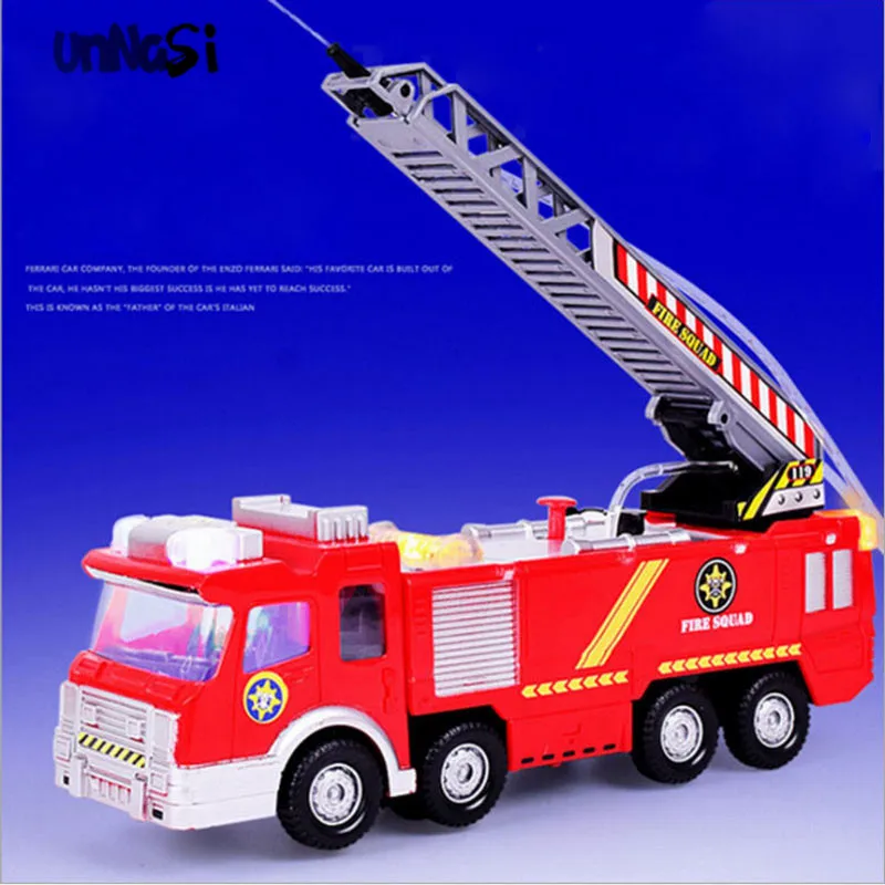 YunNasi 1pcs LED light Spray Fire Truck Water Simulation Vehicle Model Music Toys For Children Flashing Kids Classic Gifts | Игрушки и