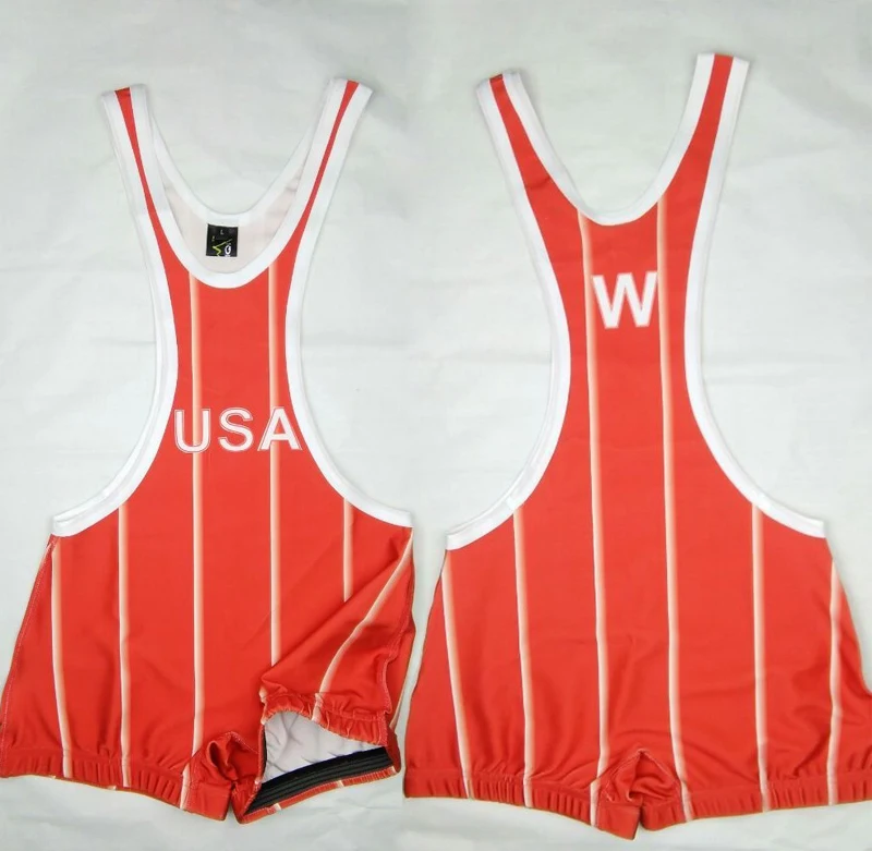 Wrestling Singlet USA 1988 Olympic Singlet Stripe Ventage Skinny Tights