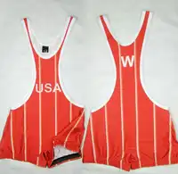 Wrestling Singlet USA 1988 Olympic Singlet Stripe Ventage Skinny Tights Tank Top Weight Lifting One-Piece Youth Wrestling Gear