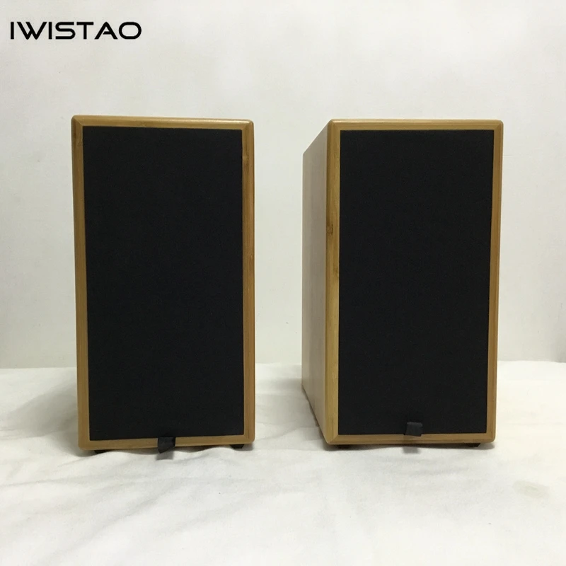 IWISTAO HIFI 4 дюйма полный спектр лабиринт динамик бамбук 2x60 Вт макс 8 Ом 70 Гц-22 кГц 89 дБ для монитора динамик s ламповый усилитель