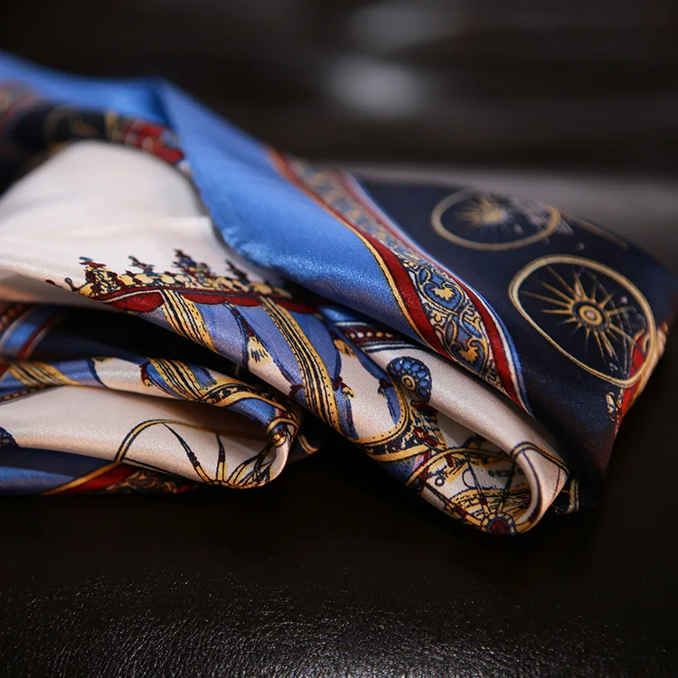 New royal blue european carriage small silk square scarf 55x55cm scarf