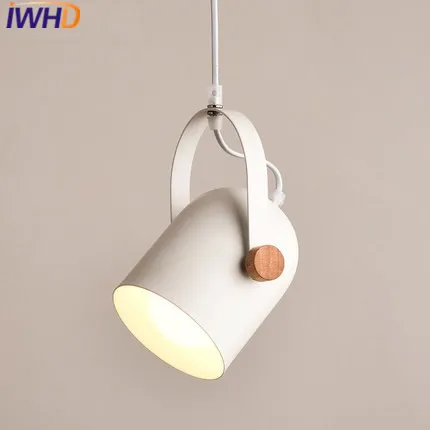 

Железный подвесной светодиодный светильник IWHD, современные модные белые железные подвесные лампы, осветительные приборы для дома, освещение