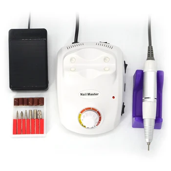 

Electric Nail Drill Machine With New Version Silicone Case Anti-scald Handle Manicure Machine File Kit Nail tools White 203