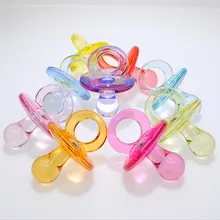 Mini chupeta acrílica para decoração de bebê, chupeta de plástico com contas de chupeta, presente de aniversário de 22mm 25 unidades/pacote s s