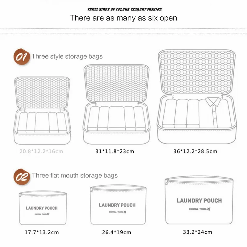 Лидер продаж 6 шт./компл. дорожная сумка Одежда Юнисекс Чемодан для хранения в комплекте с набором подходящих сумок, аксессуары для путешествий, Чемодан Органайзер портативного хранения сумка