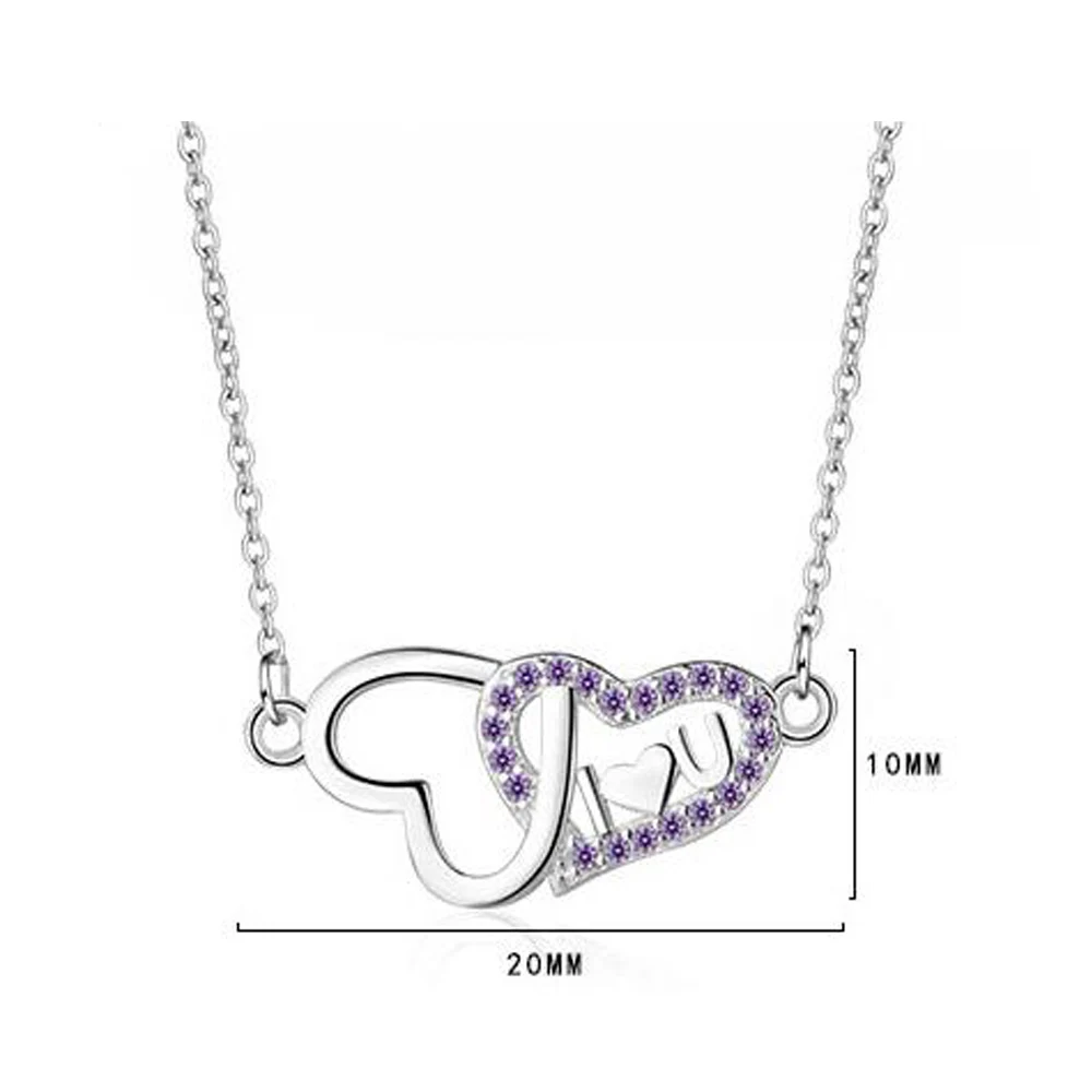 double heart engagement necklace jewelry (5)